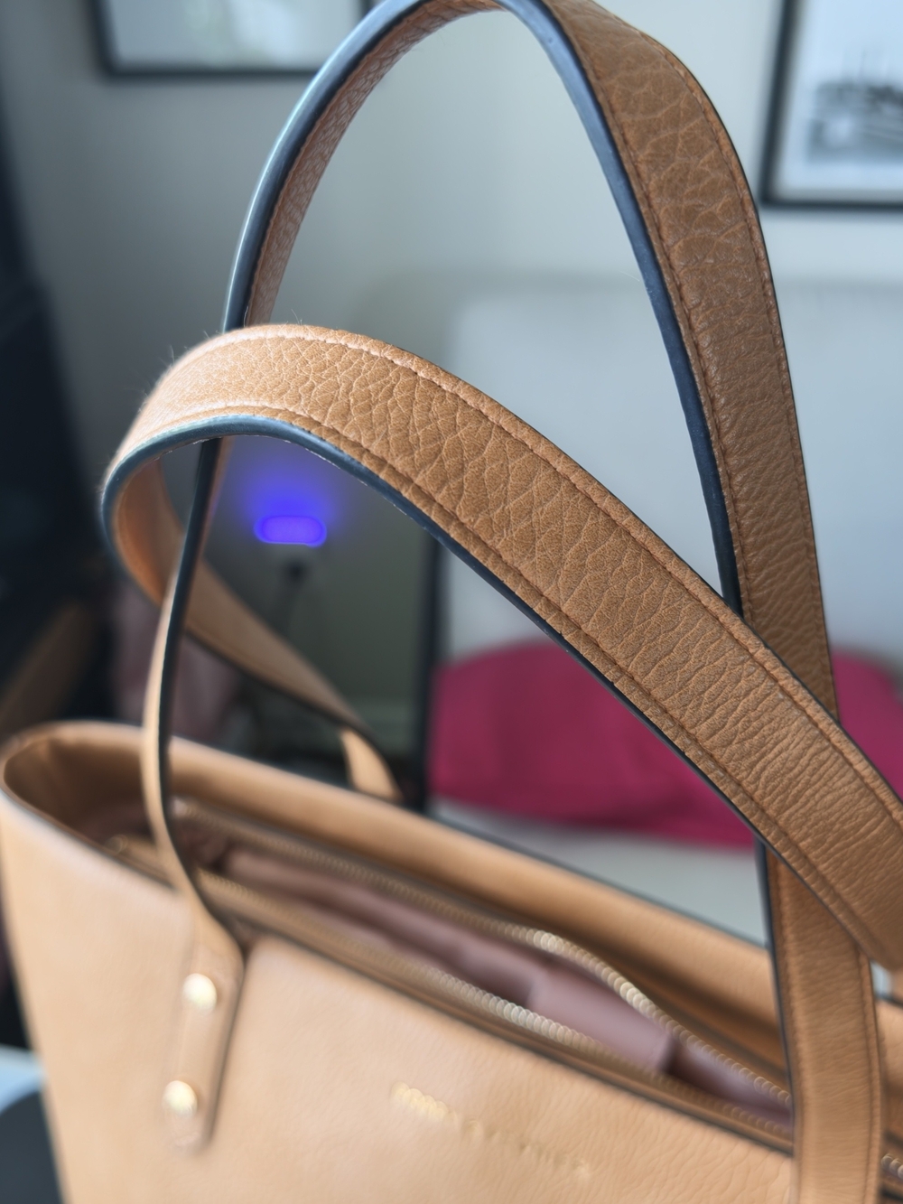 Poppy & Peonies Cognac 3 Piece Bag Bundle | Go Getter Tote + Sidekick + Case - Picture 12 of 16